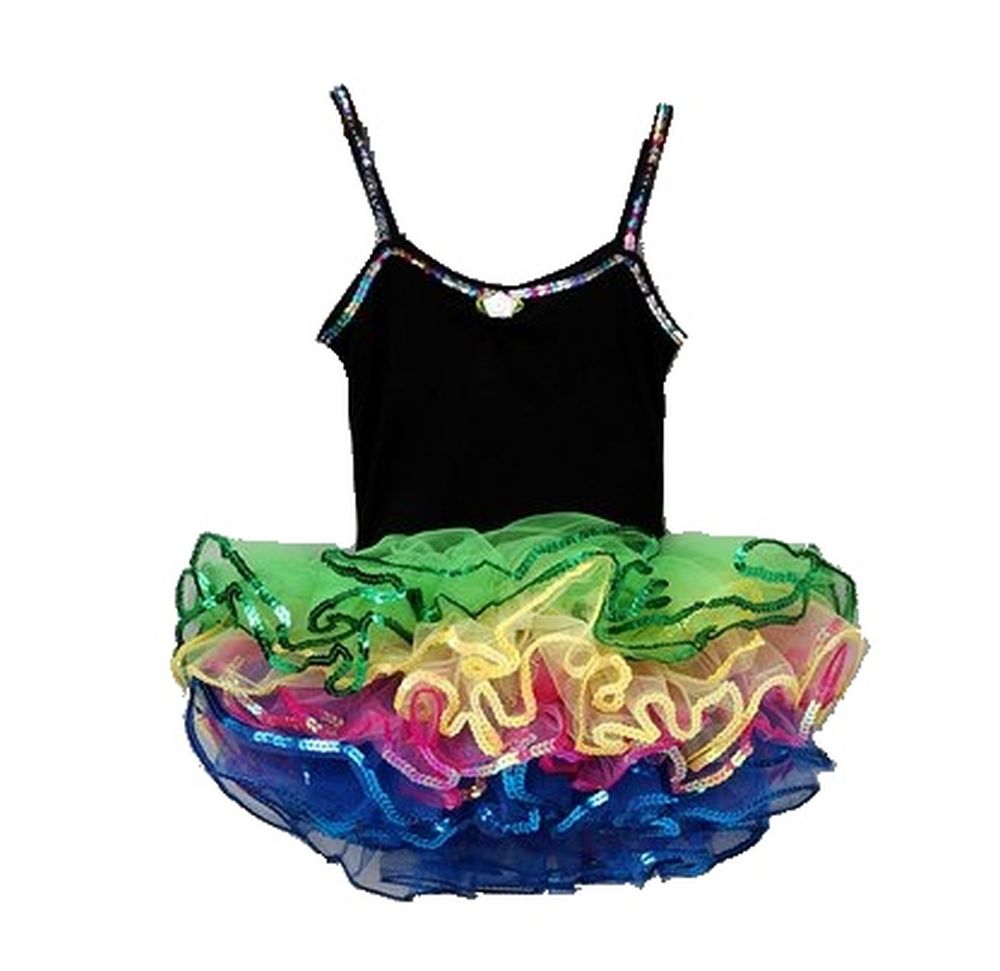 Rainbow and Black Ballet Dance Dress