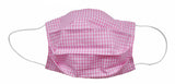 Popatu Pink Checkered Fabric Face Mask (Adult/Child) - Popatu pageant and easter petti dress