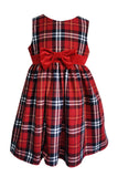 Popatu Baby Girls Red Plaid Dress with Red Bow