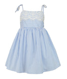 Little Girl's Blue Stripe Dress