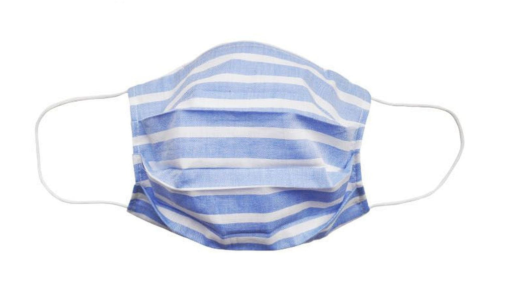 Blue Stripe Fabric Face Mask (Adult/Child) - Popatu pageant and easter petti dress