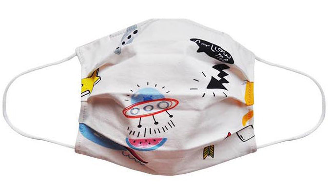 Child- Fun Print Fabric Face Mask - Popatu pageant and easter petti dress