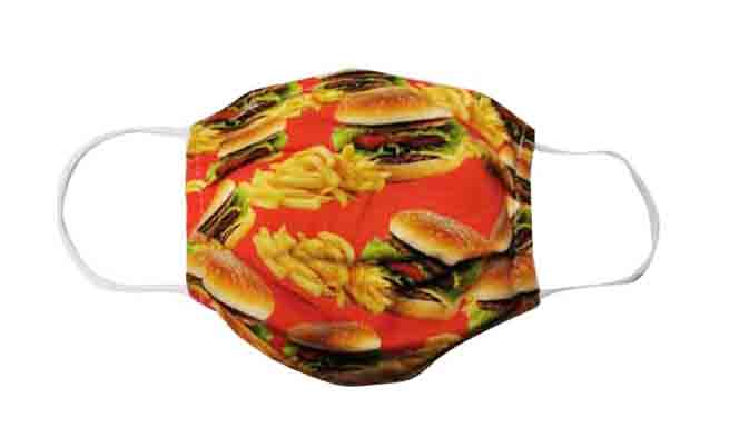 Adult-Hamburger Fabric Face Mask - Popatu pageant and easter petti dress