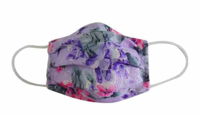 Flower Purple Fabric Face Mask (Adult/Child) - Popatu pageant and easter petti dress