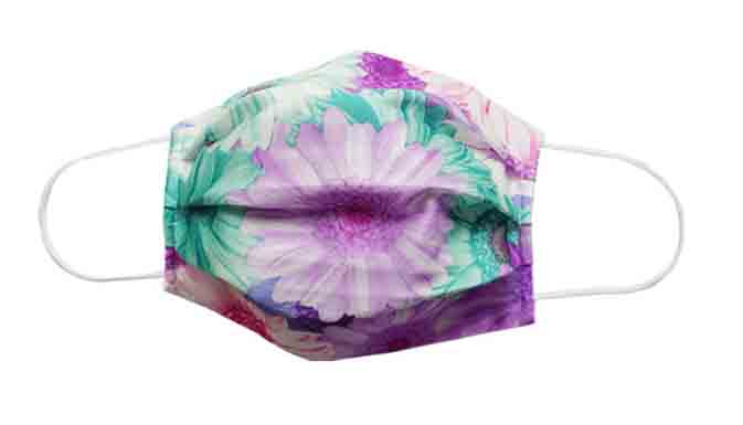 Purple Floral Fabric Face Mask (Adult/Child)