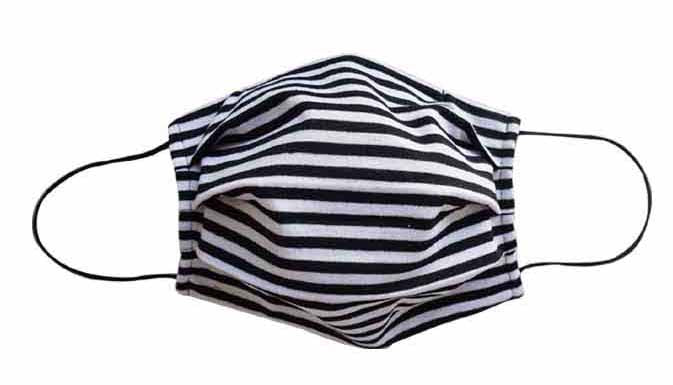 Black & White Stripe Fabric Face Mask (Adult/Child) - Popatu pageant and easter petti dress