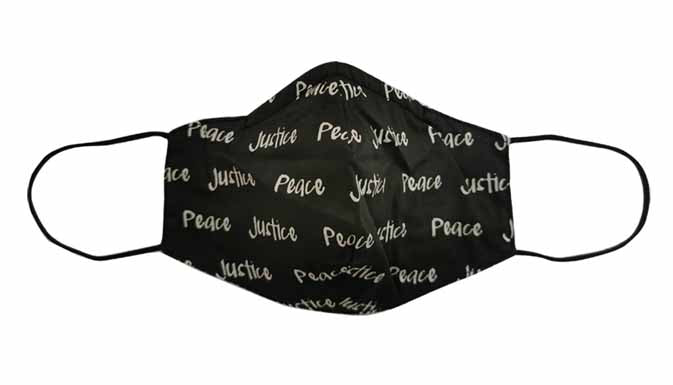 Black Peace Justice Fabric Face Mask (Adult)