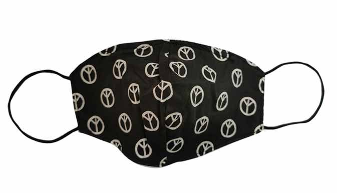 Black/White Peace Fabric Face Mask (Adult)