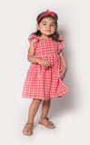 Baby Girls Red Plaid Pinafore Dress