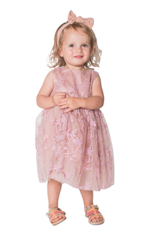 Popatu Baby Girl's & Little Girl's Embroidered Dusty Rose Dress