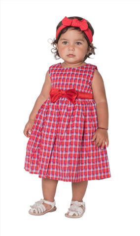 Baby Girl's and Little Girl's Sleeveless Plaid Dress