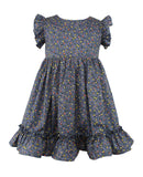 Baby Girls Blue Floral Pinafore Dress