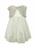 Little Girl's Tulle Dress with Faux Fur Bolero