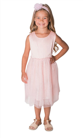 Popatu Little Girl's Peach Tulle Dress