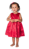 Baby Girl's Foil Stars Overlay Burgundy Dress