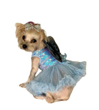 Pawpatu Blue Butterfly Sequins Pet Costume Dress