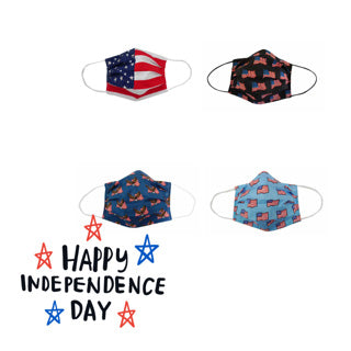 USA Fabric Face Mask 4pc set - Popatu pageant and easter petti dress