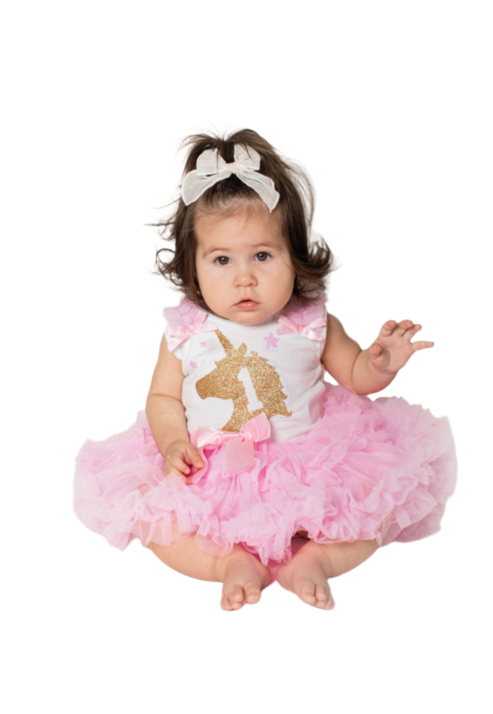 Baby Girl's First Birthday Unicorn Dress