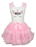 Little Girl's Unicorn Ruffle Petti Dress