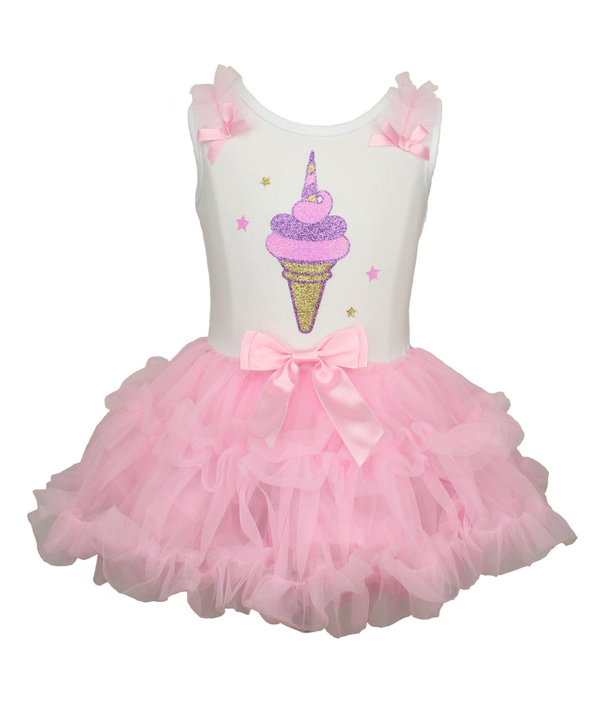 Baby Girl's & Little Girl's Ice cream Pink Ruffle Dress