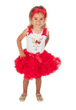 Popatu Baby Girls Reindeer Bow Christmas Ruffle Dress