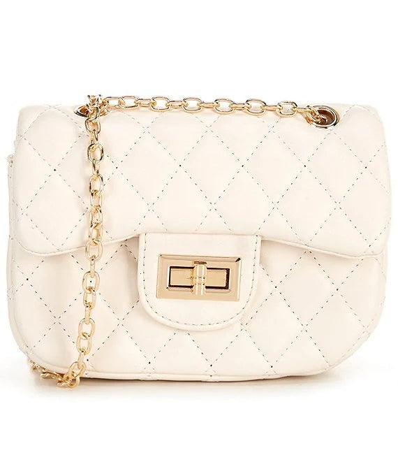 Popatu Ivory Quilted Handbag