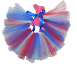 Pawpatu Handcrafted Red/White/Blue Tulle Tutu with Adjustable Ribbon for Pets