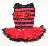 Pawpatu Red Lady Bug Costume Petti Dress for Pets