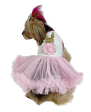 Pawpatu Pink Dog Dress with Golden Bunny