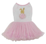 Pawpatu Pink Dog Dress with Golden Bunny