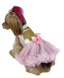 Pawpatu Pink Dog Dress with Golden Bunny