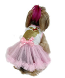 Pawpatu Pink Dog Dress with Golden Bunny