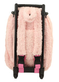Kid's Pink Rolling Backpack with Ballerina Bear Stuffed Animal Removable Plush