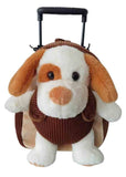 Kid's Dog Rolling Backpack with Removable Plush