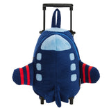 Popatu Kid's Blue Airplane Rolling Backpack