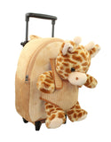 Kid's Giraffe Rolling Backpack with Removable Plush