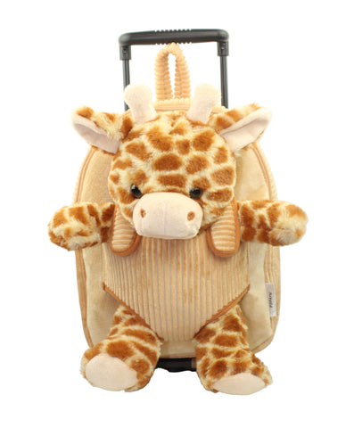 Kid's Giraffe Rolling Backpack with Removable Plush