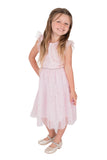 Little Girl's Foil Stars Pink Tulle Dress