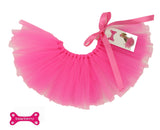 Pawpatu Hand Crafted Hot Pink Tulle Tutu with Adjustable Ribbon for Pets