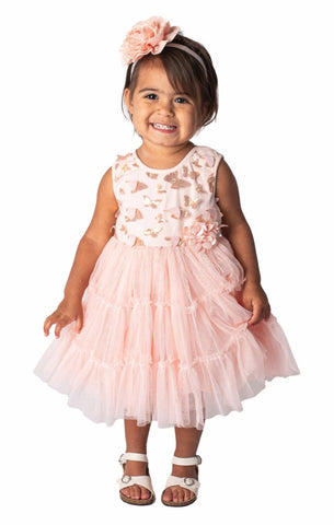 Buy Peach Butterfly Dress, First Birthday Party Baby Dress, Flower Girl Gown,  Tutu Toddler Dress, Special Occasion Dress, Fairy Princess Dress Online in  India - Etsy