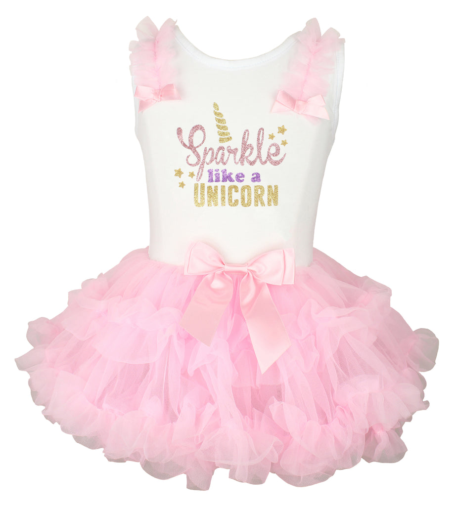 Popatu Baby "Sparkle like a UNICORN" Ruffle Petti Dress