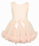 Popatu Baby Girls Sheer Dot Overlay Ruffle Petti Dress