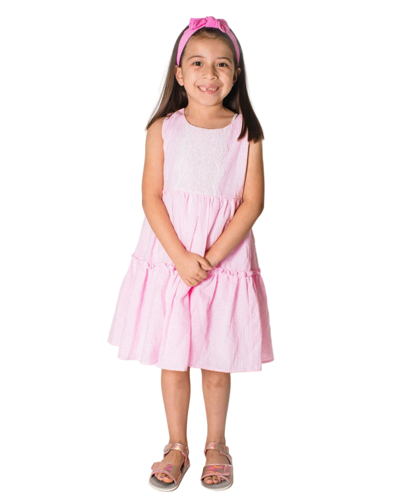 baby girl pink dress Baby Girl's Pink Gingham Check Dress