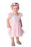 Popatu Baby Girl's Pink Sequin Tulle Dress