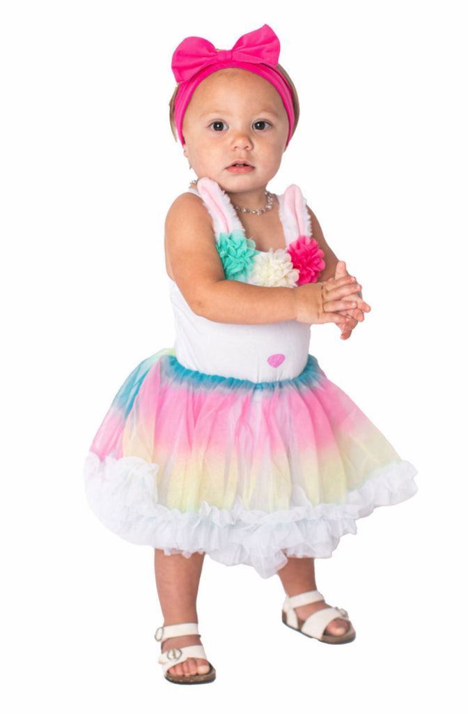 Popatu Baby Girls & Little Girls Rainbow Bunny Tutu Dress