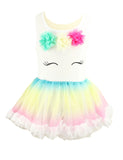 Little Girl's Rainbow Unicorn Tutu Dress