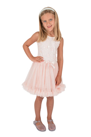 Little Girl's Peach Tutu Dress