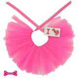 Pawpatu Hand Crafted Hot Pink Tulle Tutu with Adjustable Ribbon for Pets