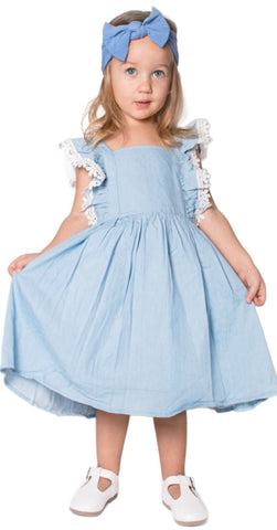 Baby Girl's & Little Girl's Chambray Pinafore Dress