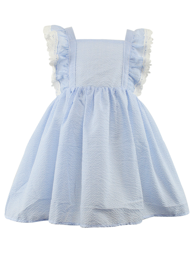 Popatu Gingham Pinafore Dress in Blue at Nordstrom Rack, Size 18M